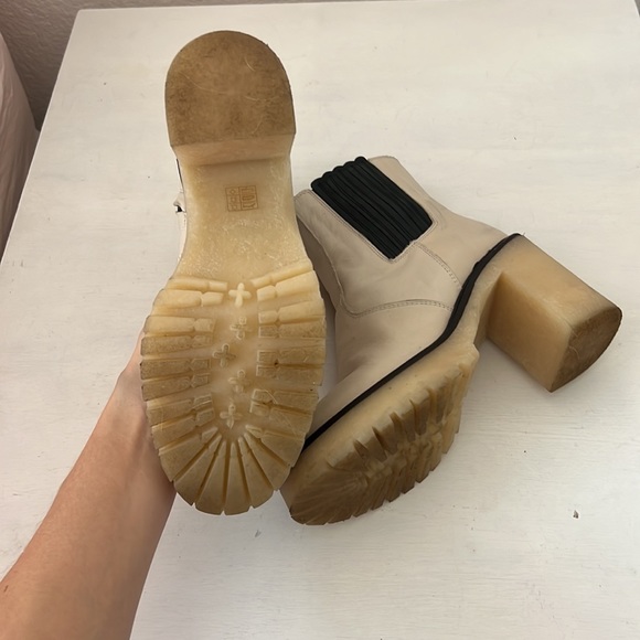 Free People James Chelsea Boots White Leather Gum Sole - Picture 5 of 6